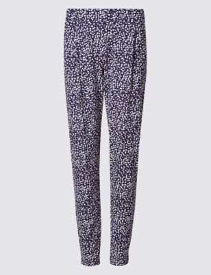 Spotted Tapered Leg Trousers